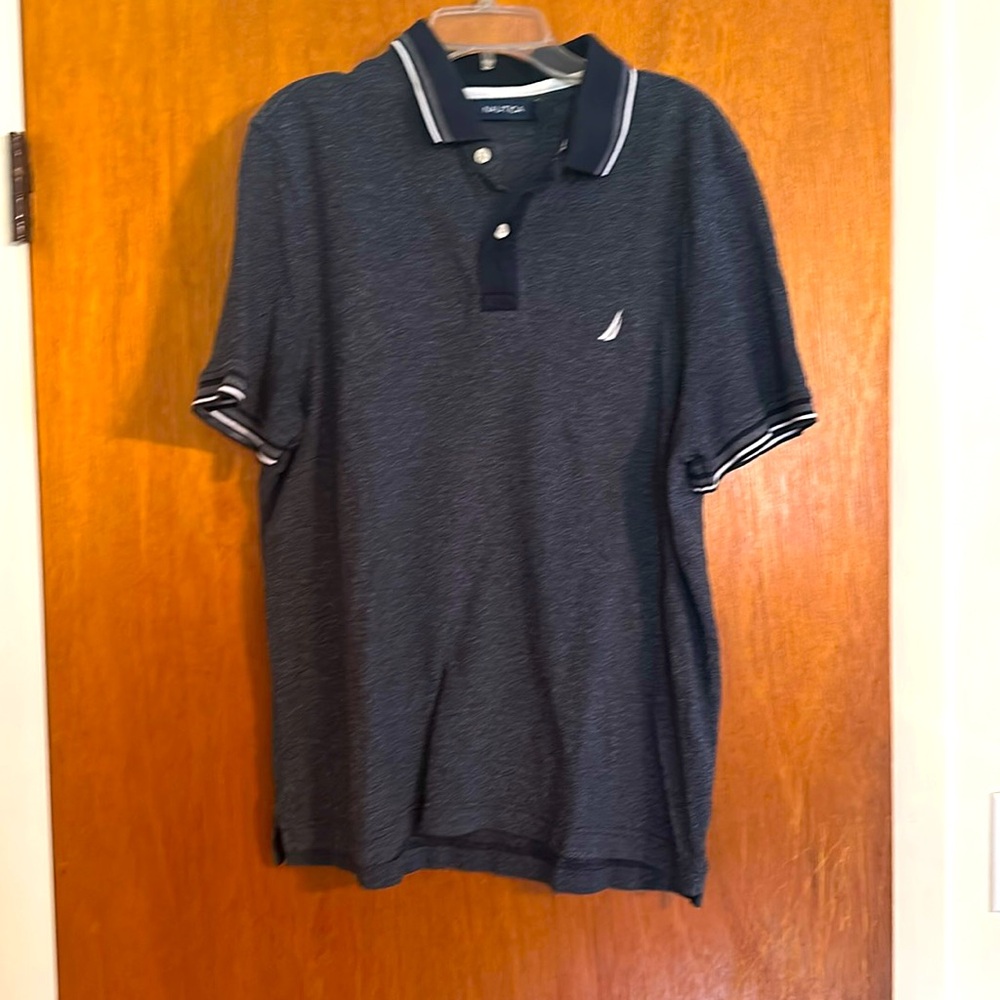 L- Nautica Polo Navy Blue